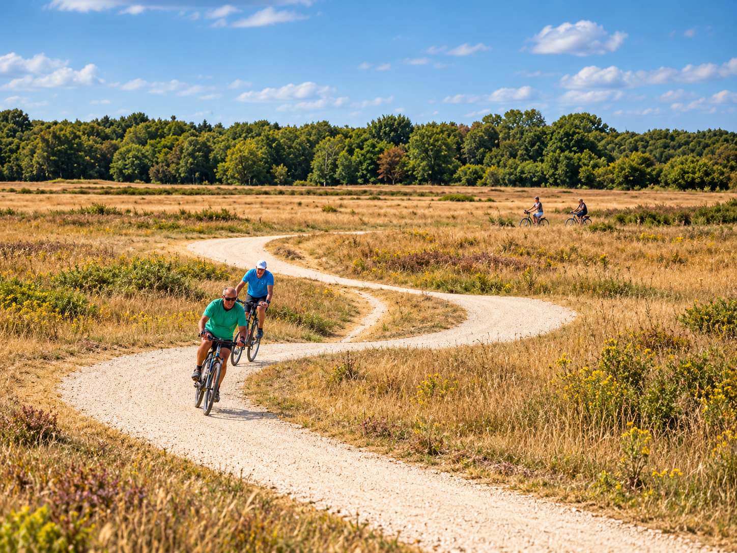 Zonnige fietstocht door de heide